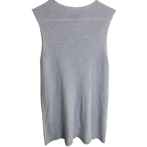 Eileen Fisher Sweater S Wool Blend Sleeveless Top Blue Lagenlook Minimalist Tank - Picture 1 of 7